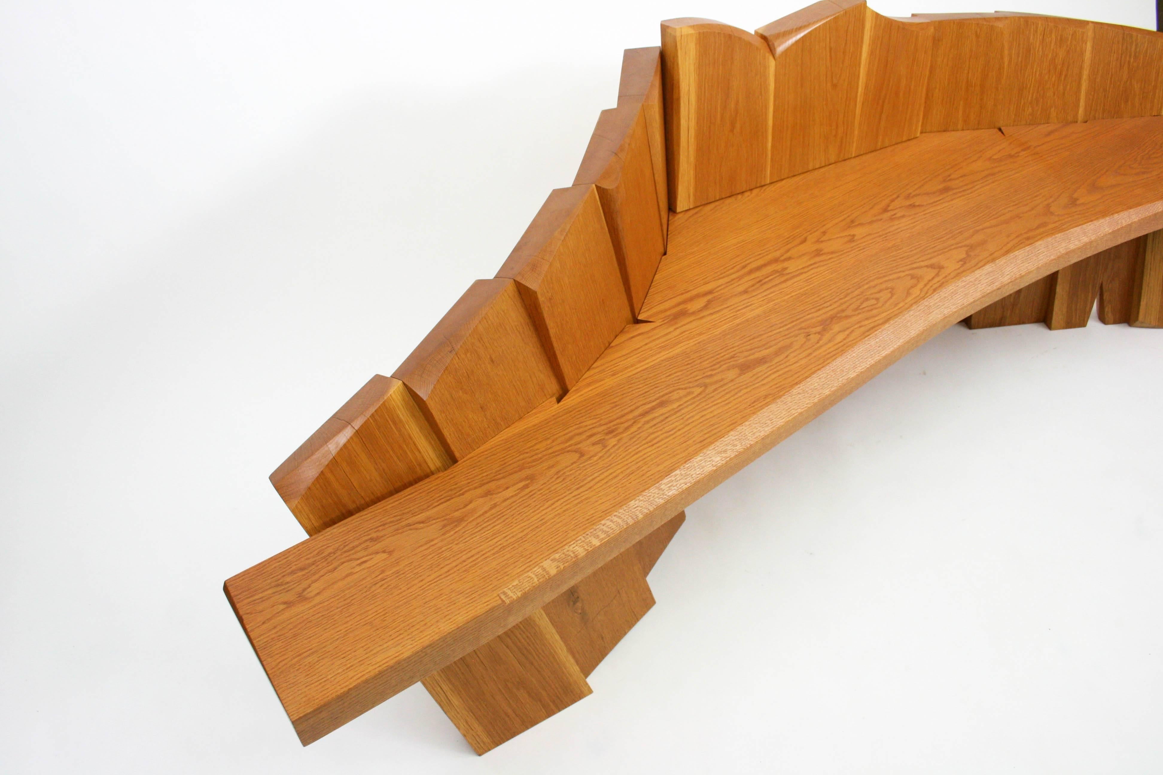 Nico Yektai Studio-Made Sculptural White Oak Bench Signed and Dated by Artist For Sale 3