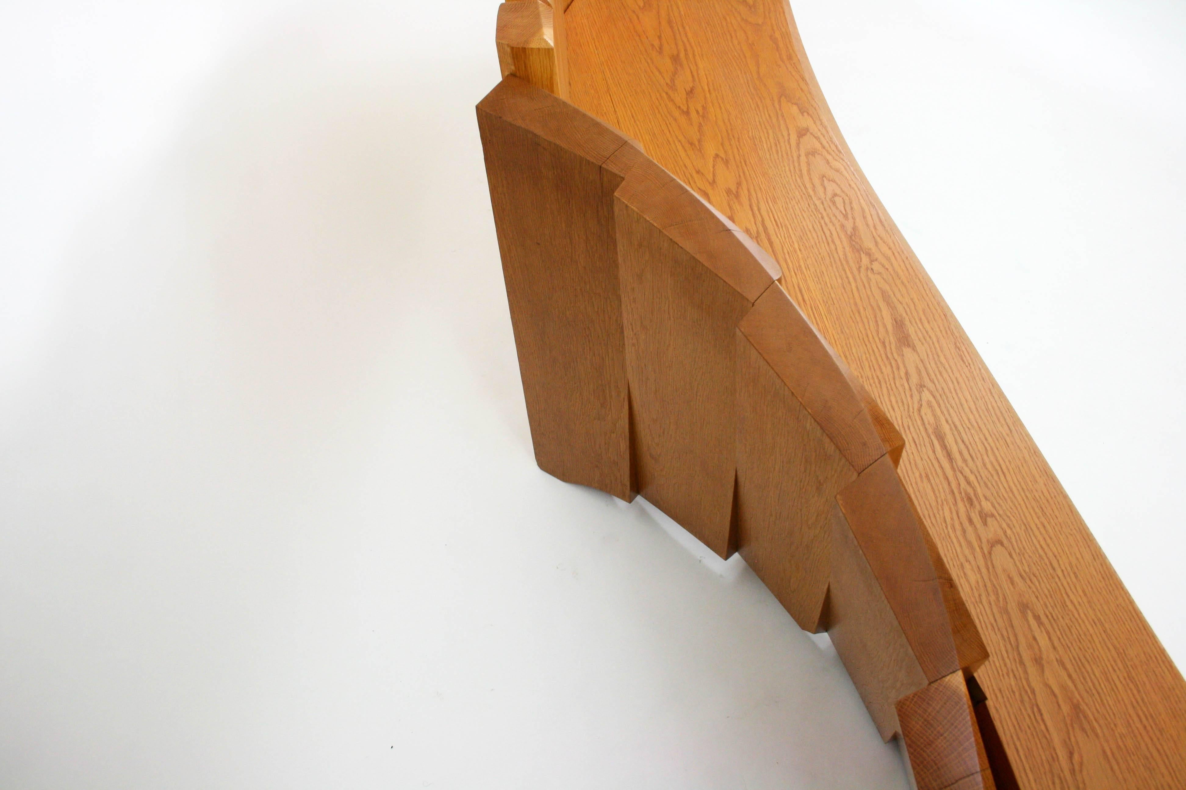 Nico Yektai Studio-Made Sculptural White Oak Bench Signed and Dated by Artist For Sale 2