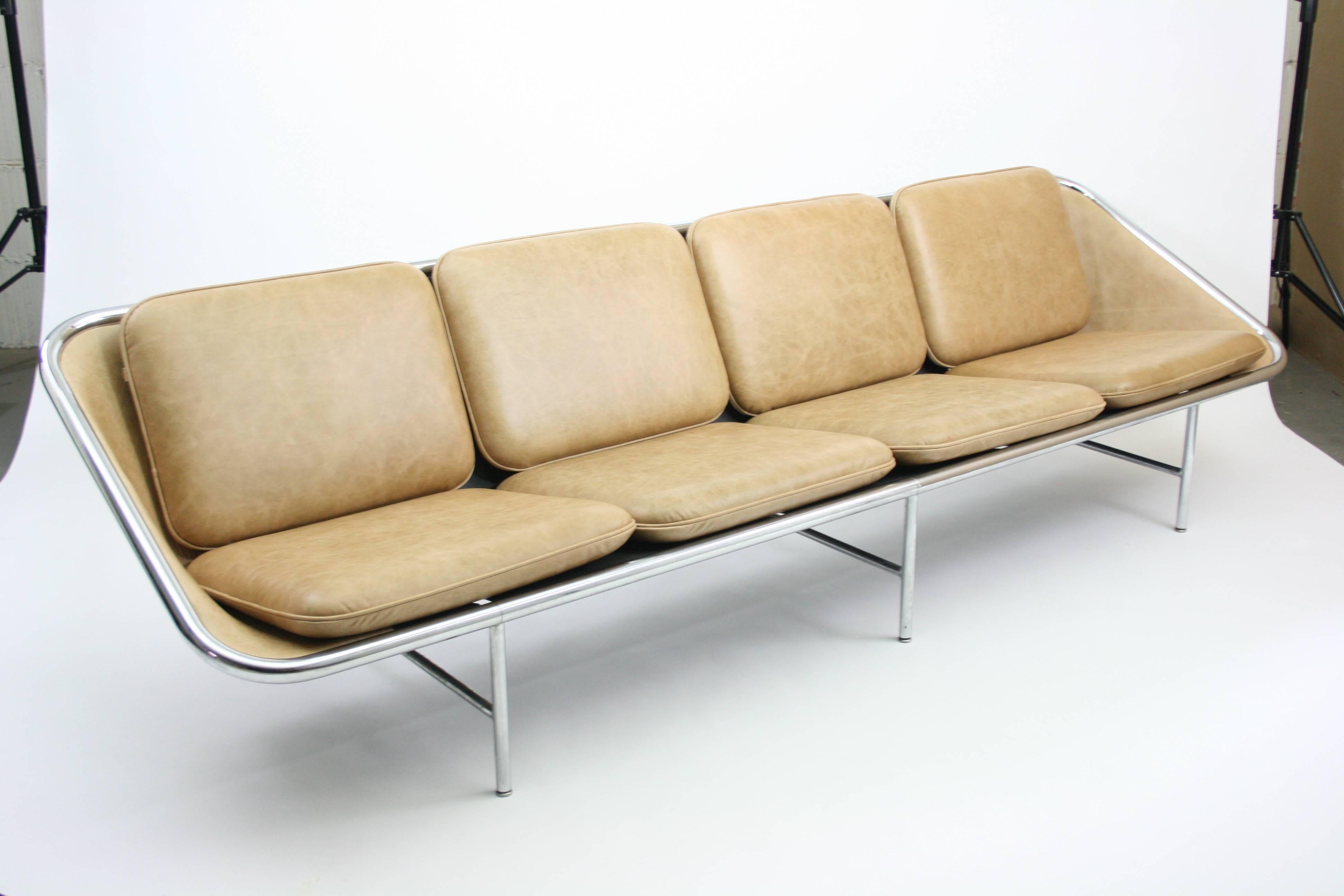 20th Century 4 Seater George Nelson 'Sling' Sofa in Leather