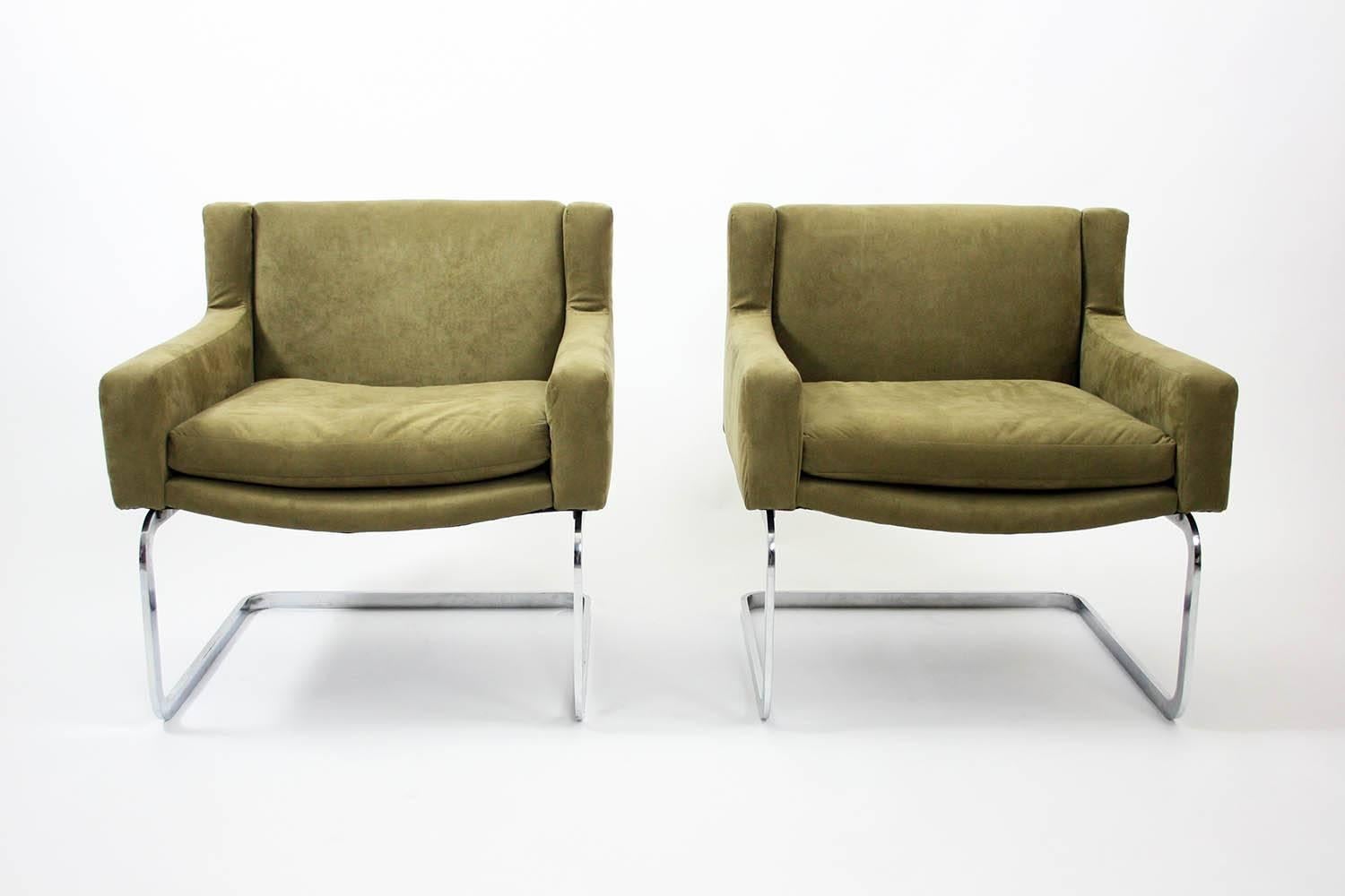 Mid-Century Modern Robert Haussmann Pair of Lounge Chairs for De Sede, 1957