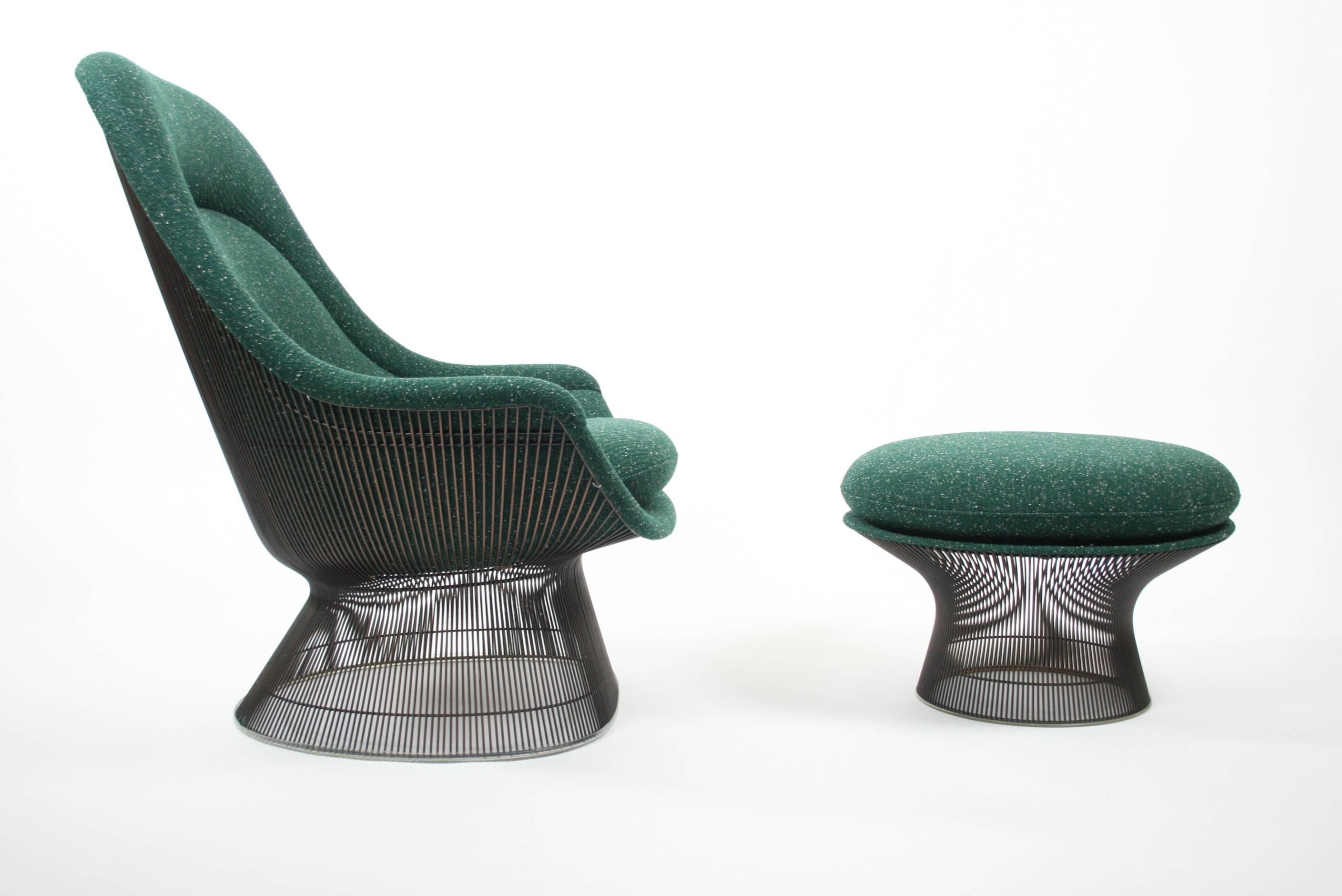 Mid-Century Modern Knoll Lounge Chair and Ottoman by Warren Platner