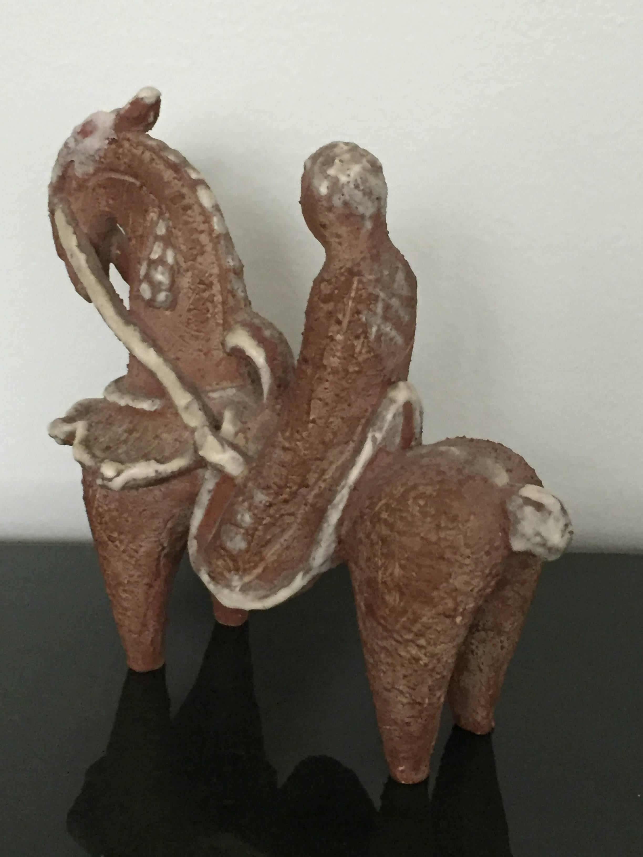 Italian Marcello Fantoni Mid-Century Modern Horse Sculpture by Bitossi, Italy