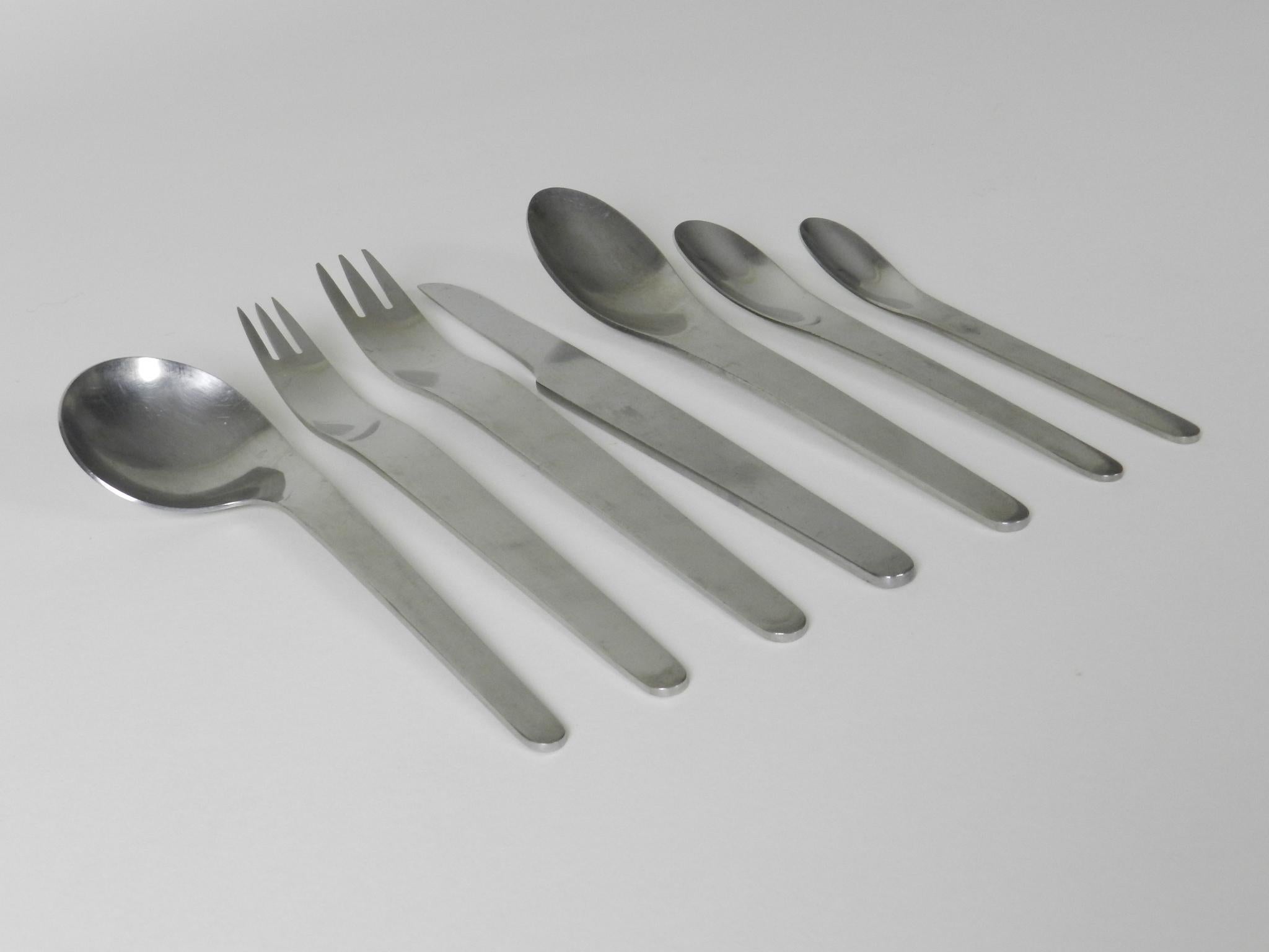 Mid-Century Modern Early and Complete Set of AJ Flatware by Arne Jacobsen for A. Michelsen, Denmark For Sale