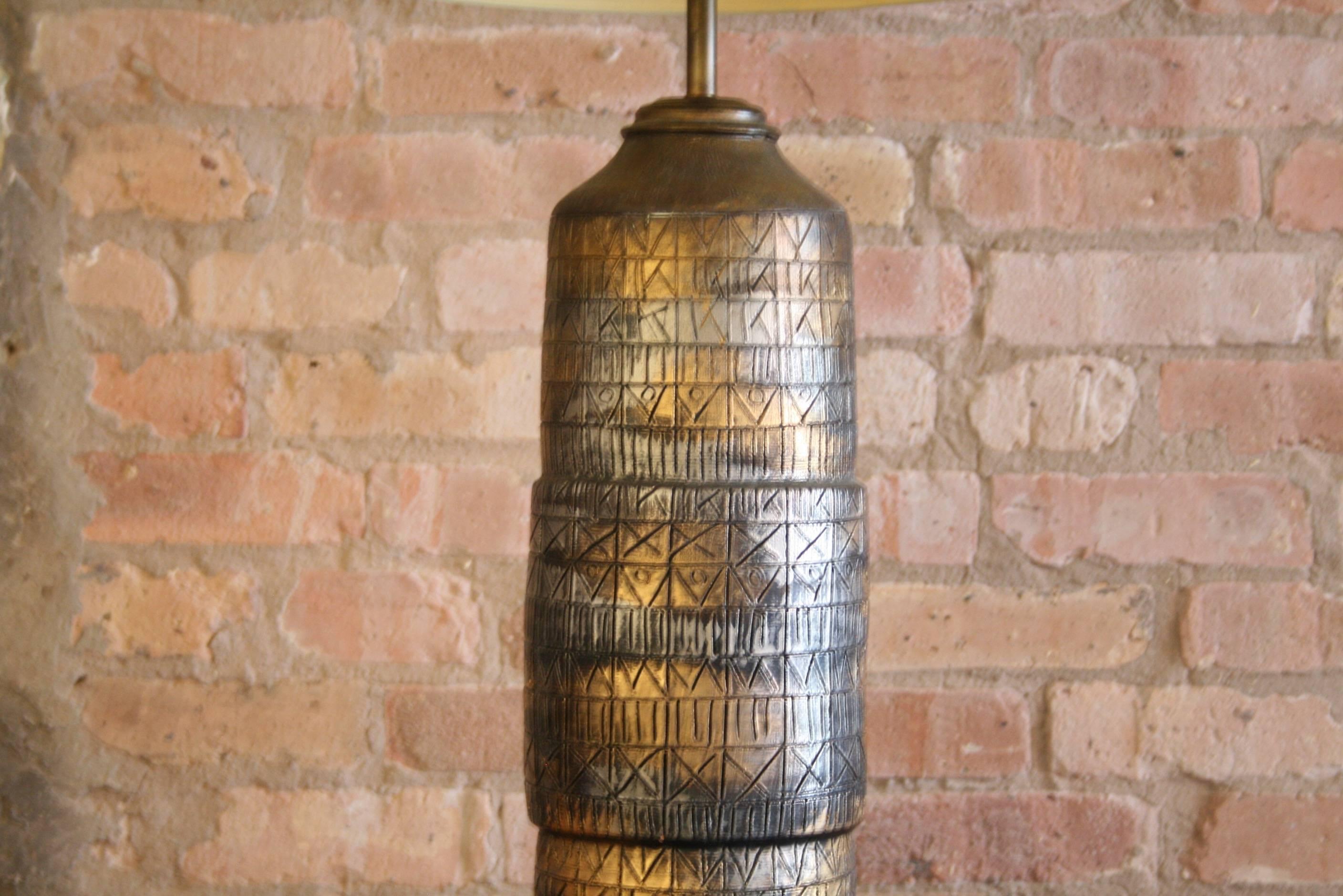 Mid-Century Modern Italian Ceramic Lamp by Aldo Londi for Bitossi, Italy