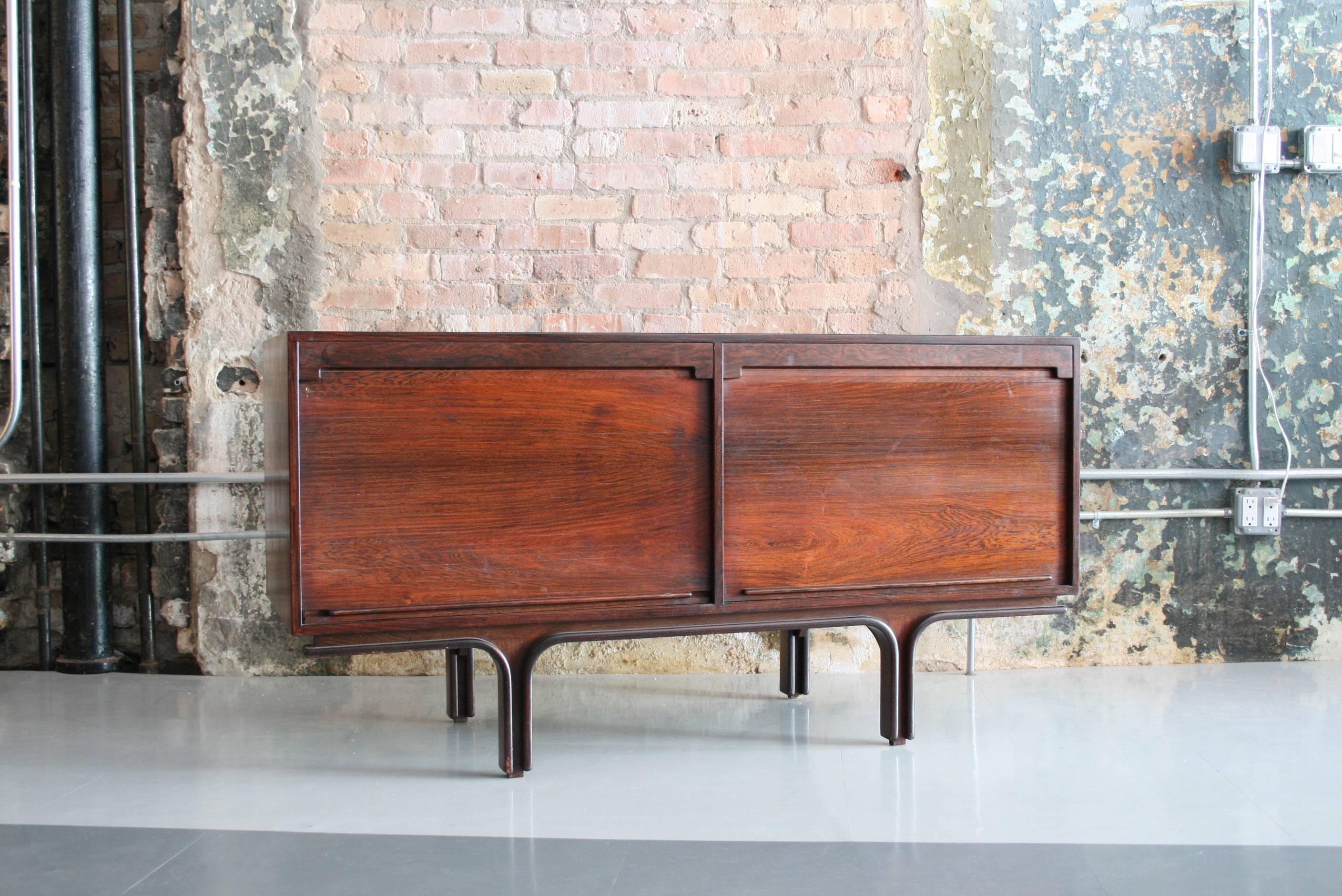 Mid-Century Modern Small Rosewood Sideboard by Gianfranco Frattini for Bernini Italy