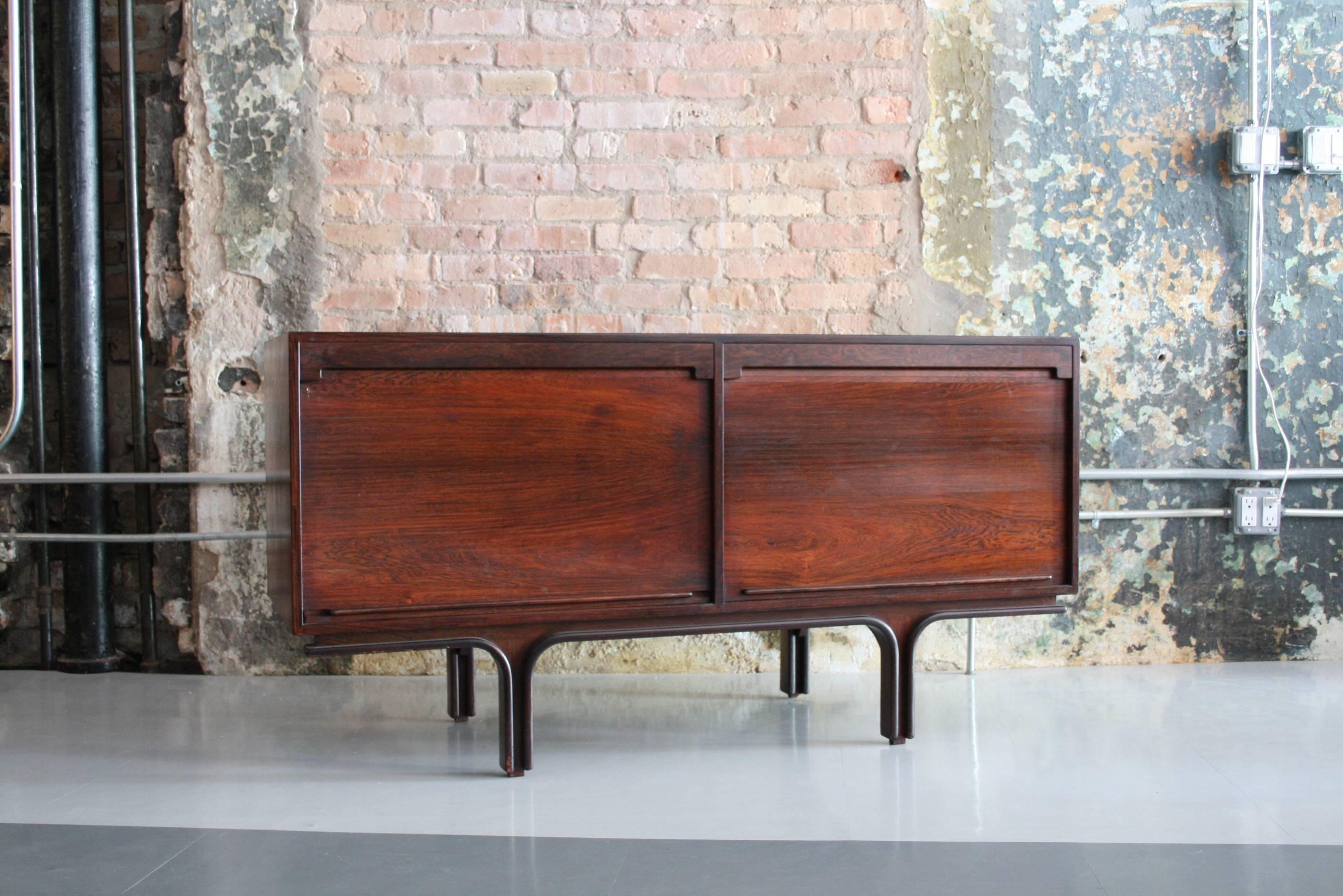 Small Rosewood Sideboard by Gianfranco Frattini for Bernini Italy 1