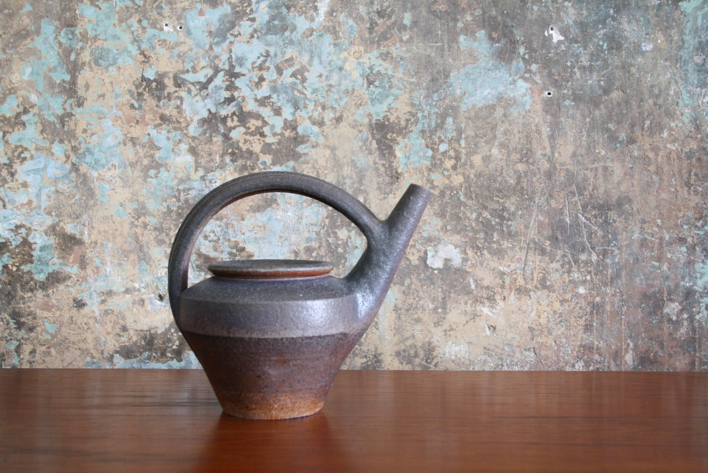 Ceramic Amazing Karen Karnes, 1960s Stoneware Lidded Teapot