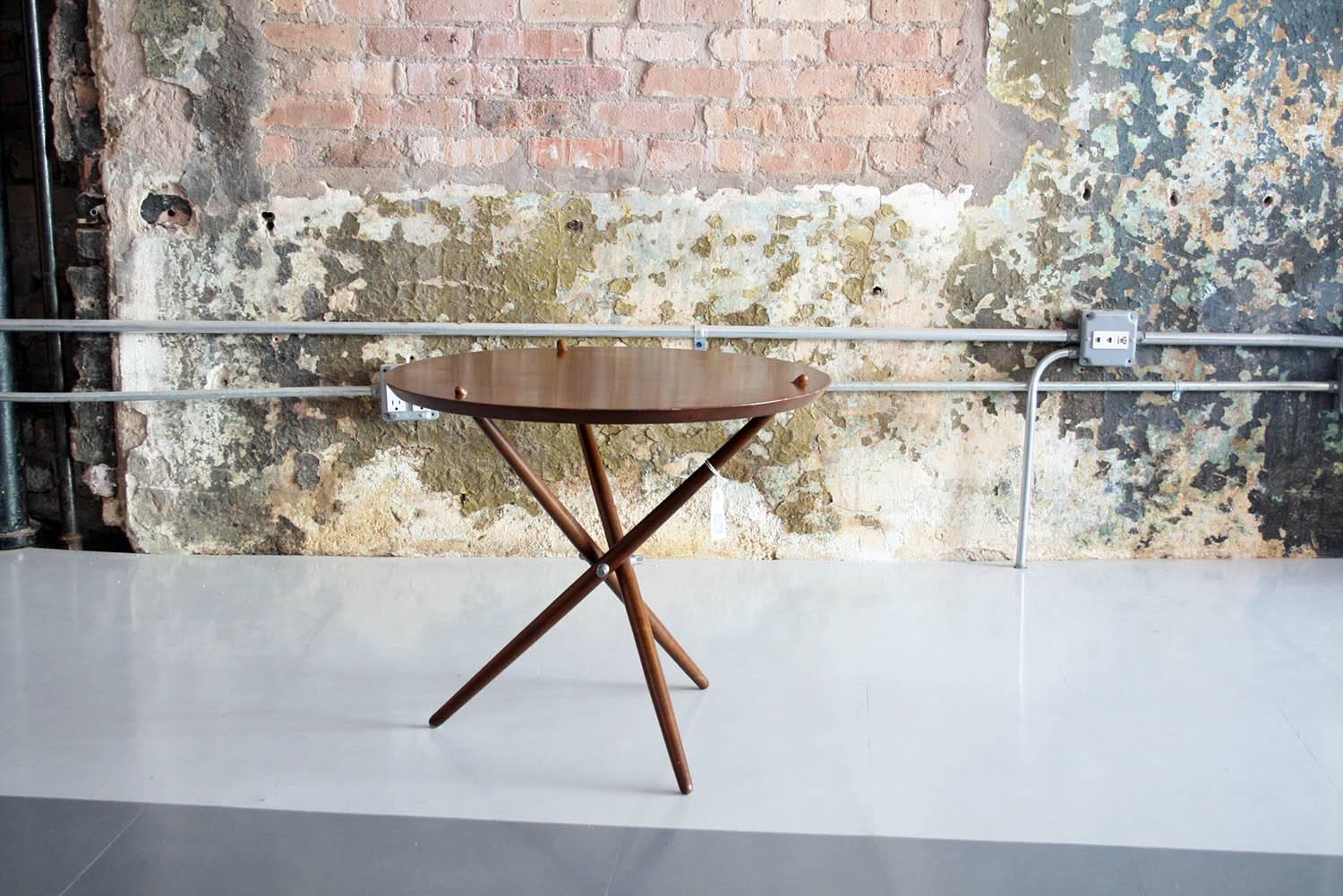 Mid-Century Modern 1948 Hans Bellman Swiss Modernist Tripod Table for Wohnbedarf Imported by Knoll