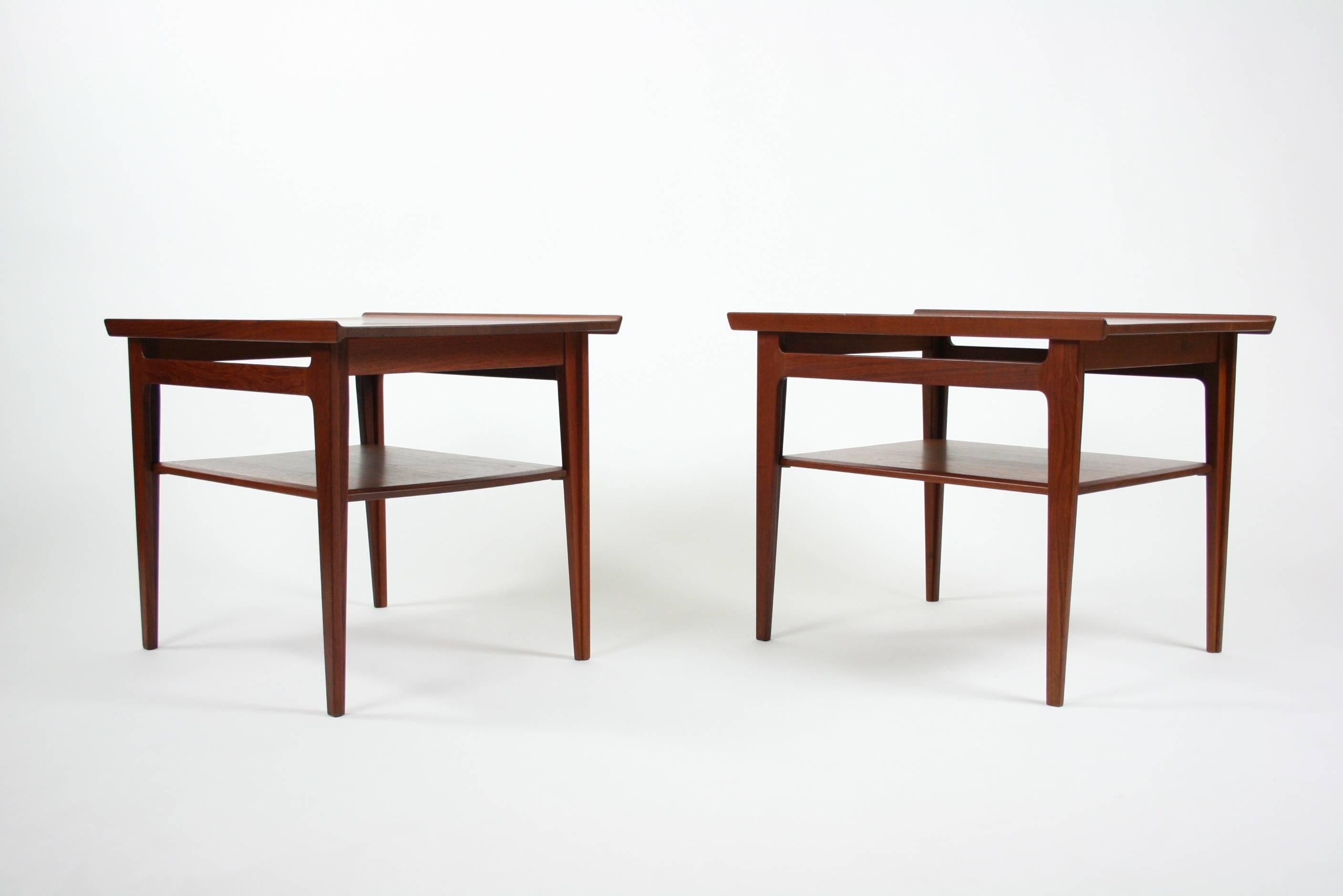 Mid-Century Modern Pair of Danish Solid Teak Finn Juhl for France & Son Side or Occasional Tables
