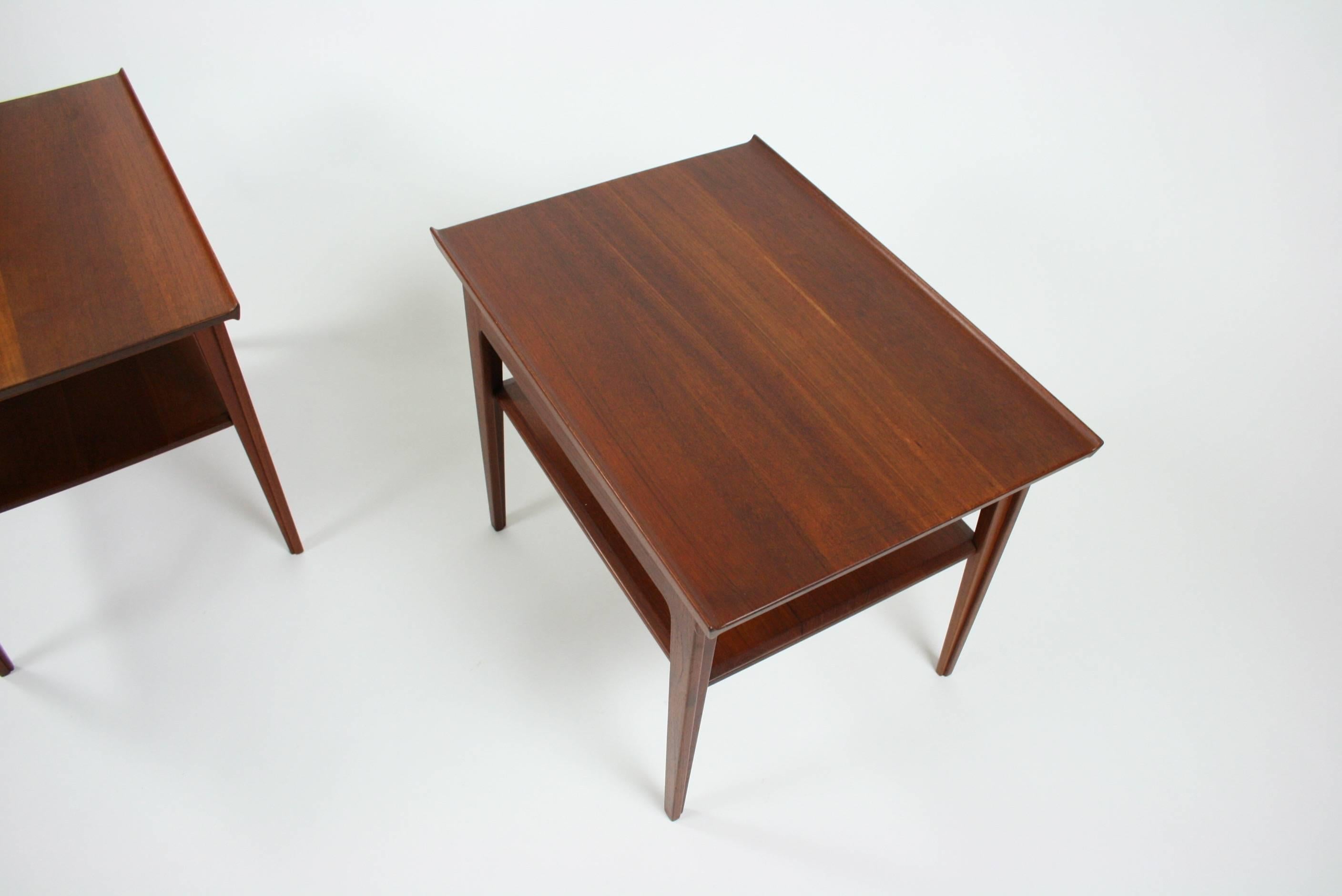 Pair of Danish Solid Teak Finn Juhl for France & Son Side or Occasional Tables In Excellent Condition In Chicago, IL