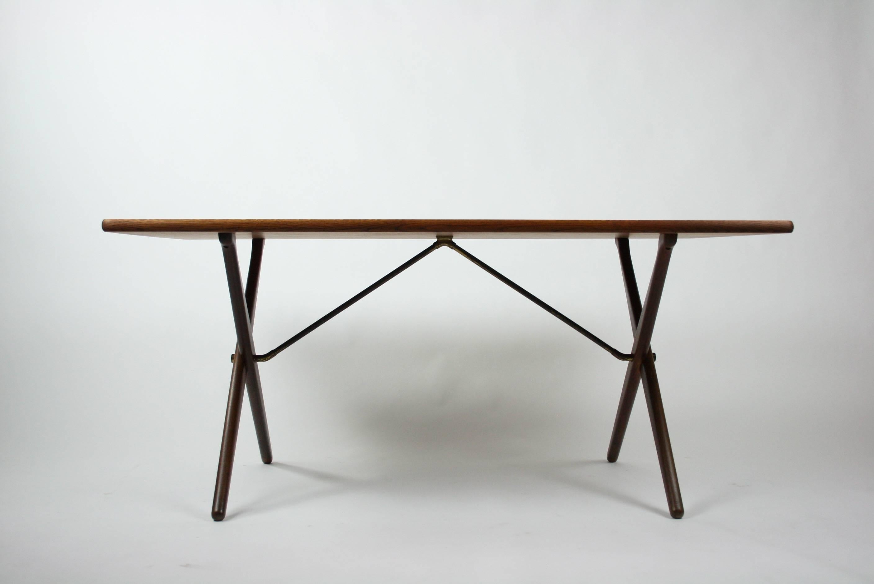 Mid-Century Modern Original Teak Dining Table Designed by Hans J. Wegner Model AT-303