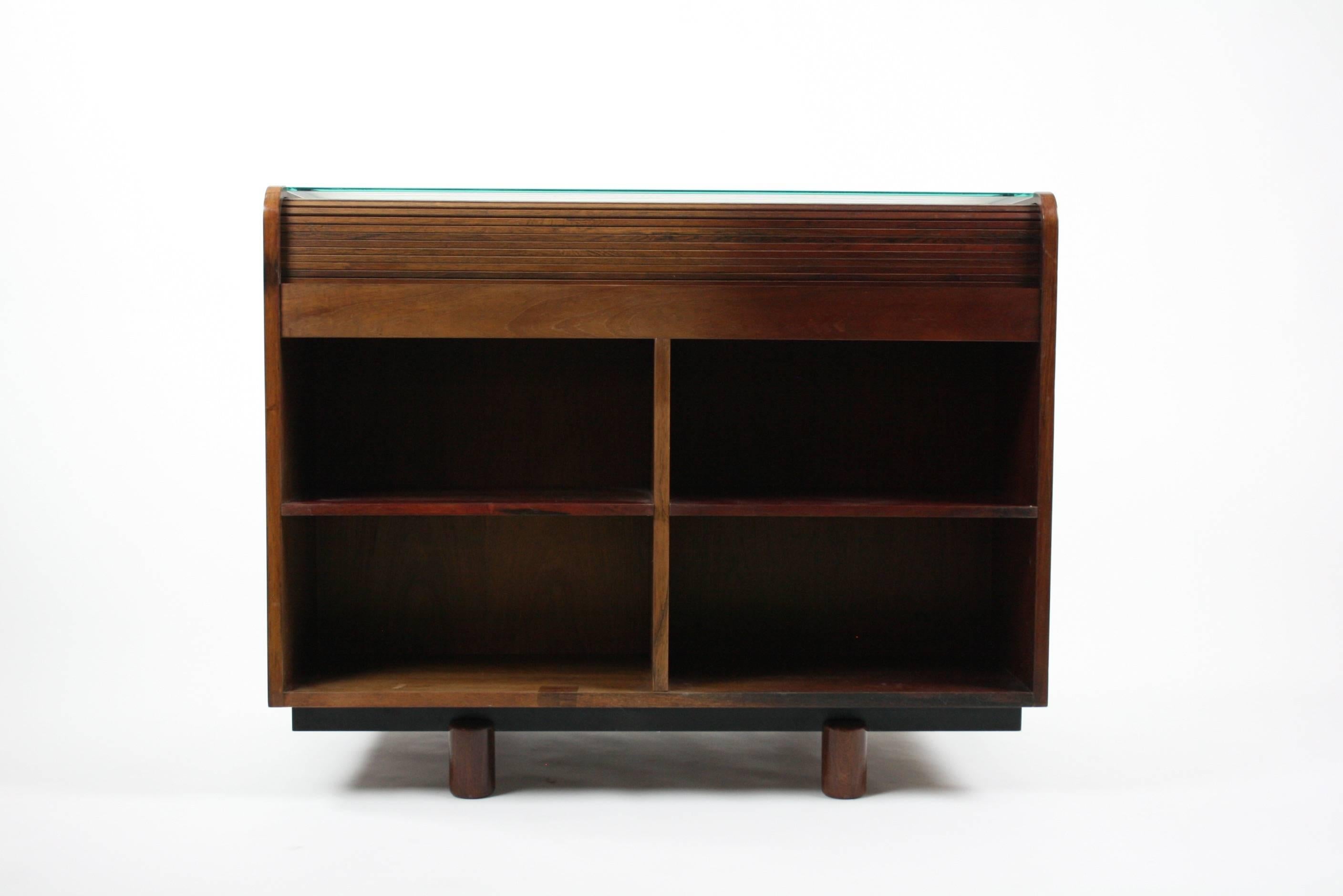 Mid-20th Century Gianfranco Frattini Desk with Roll Top in Rosewood, circa 1962 for Bernini Italy