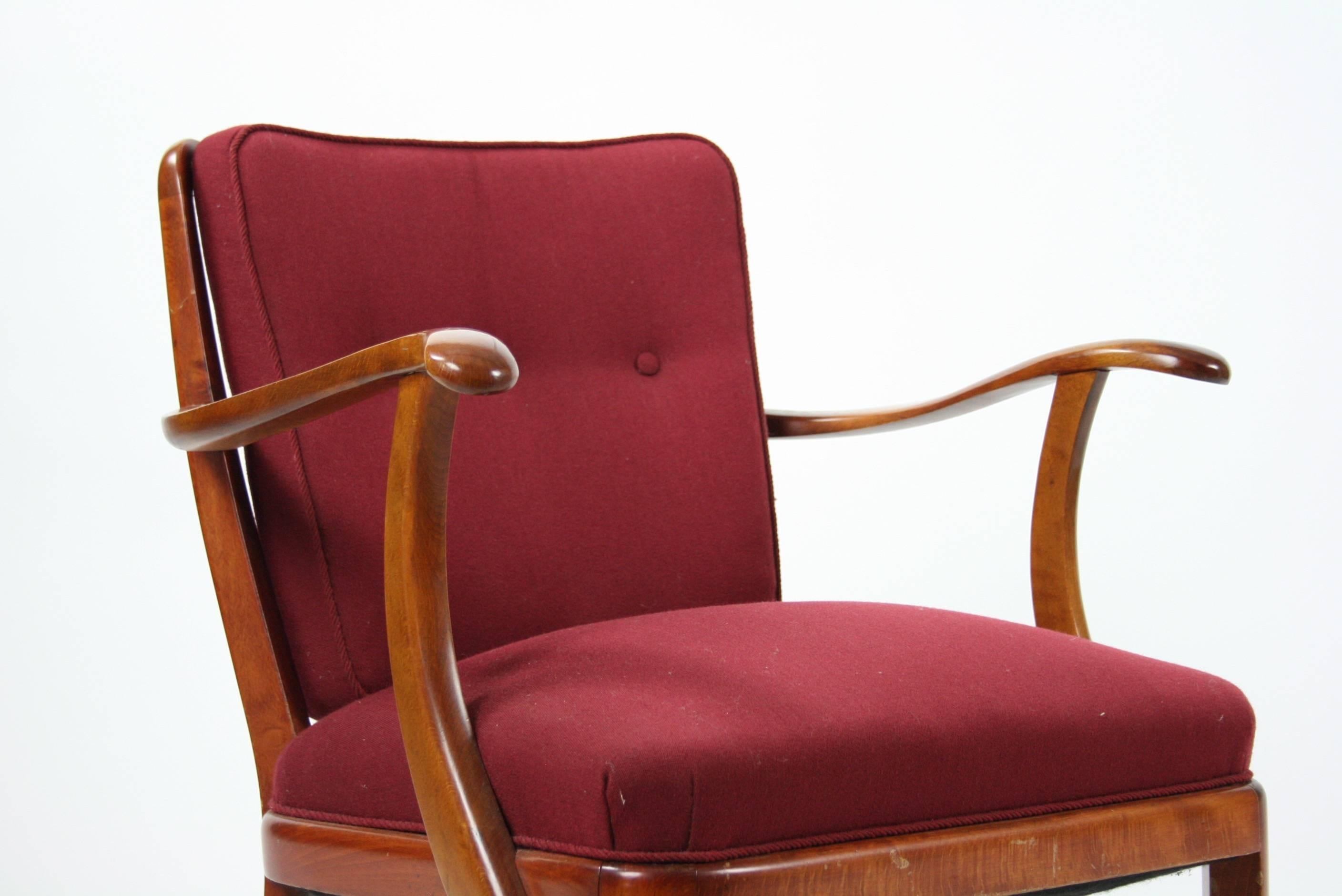 20th Century Søren Hansen Lounge Chair Model 1628 Fritz Hansen Denmark, circa 1940