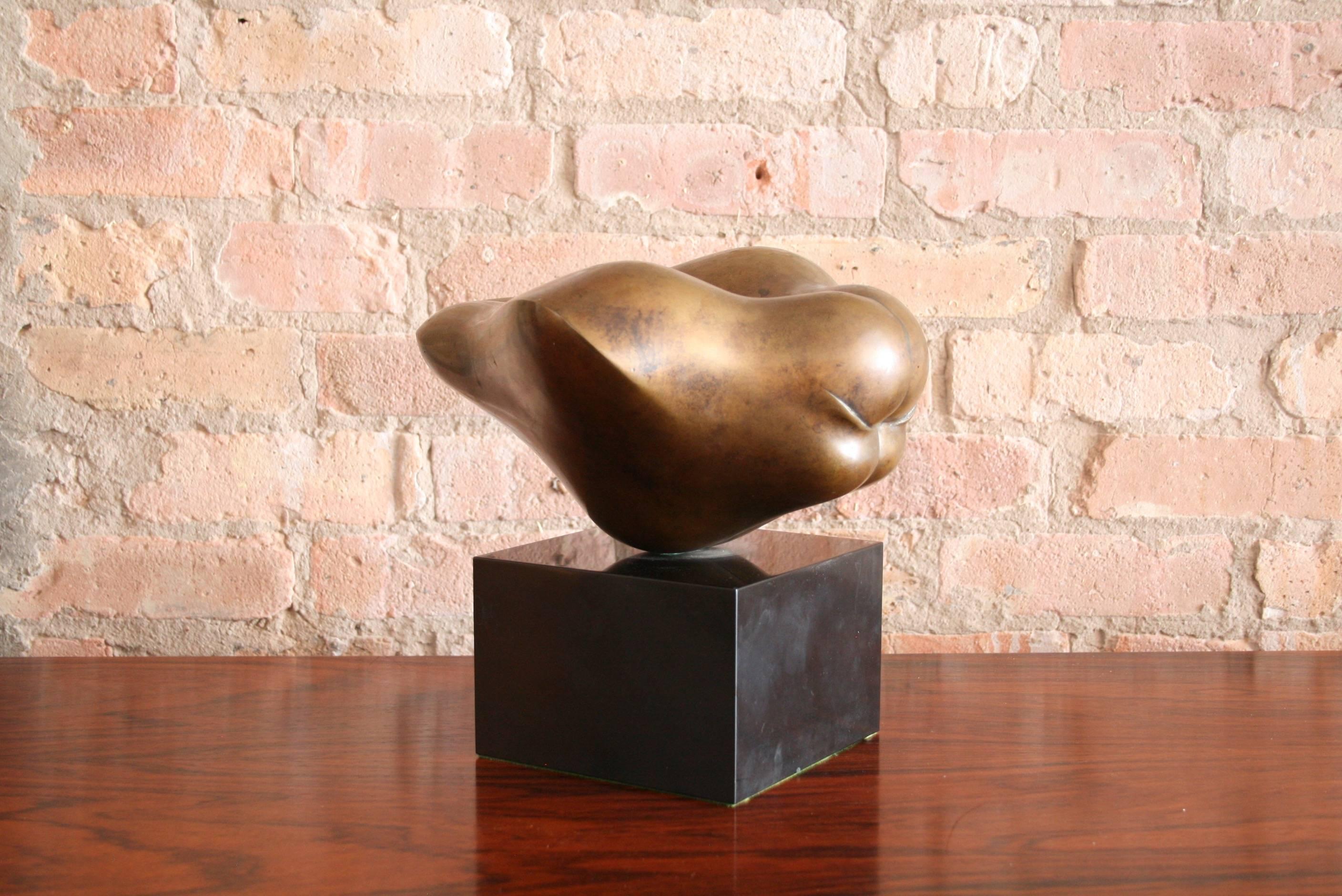 Mid-Century Modern Aldo Casanova Abstract Bronze Sculpture, Signed and Numbered