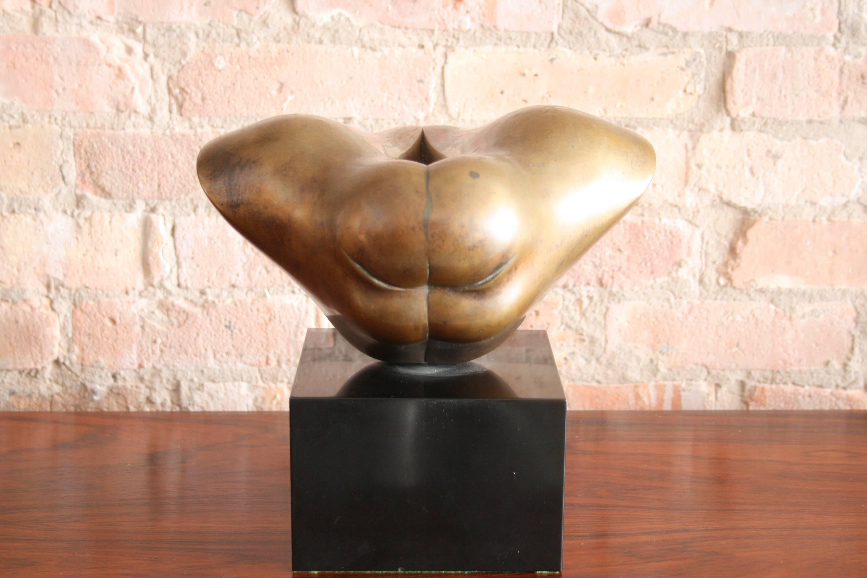 Mid-20th Century Aldo Casanova Abstract Bronze Sculpture, Signed and Numbered