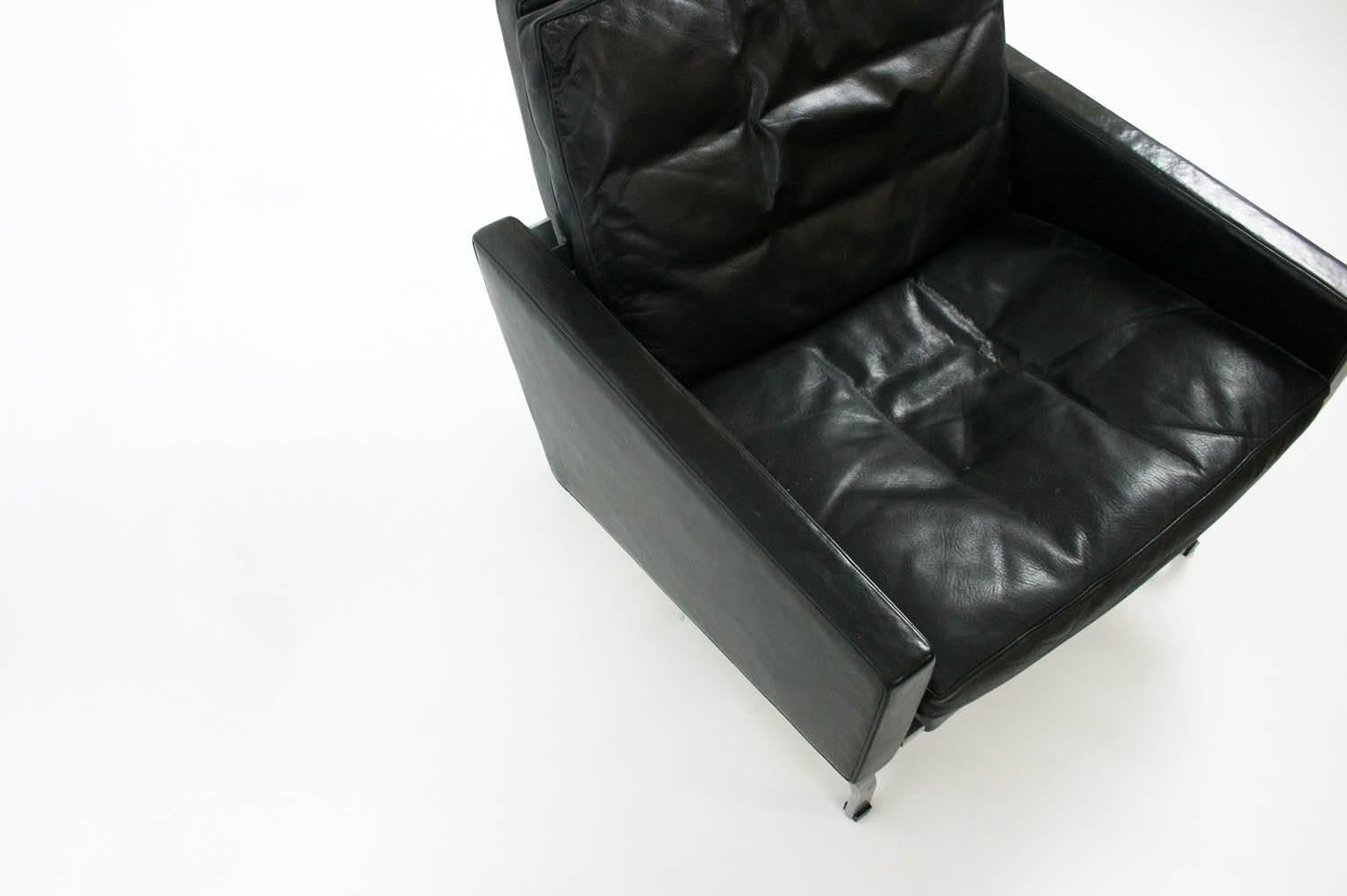 Poul Kjærholm PK-31/1 Lounge Chair by E. Kold Christensen in Black Leather 1