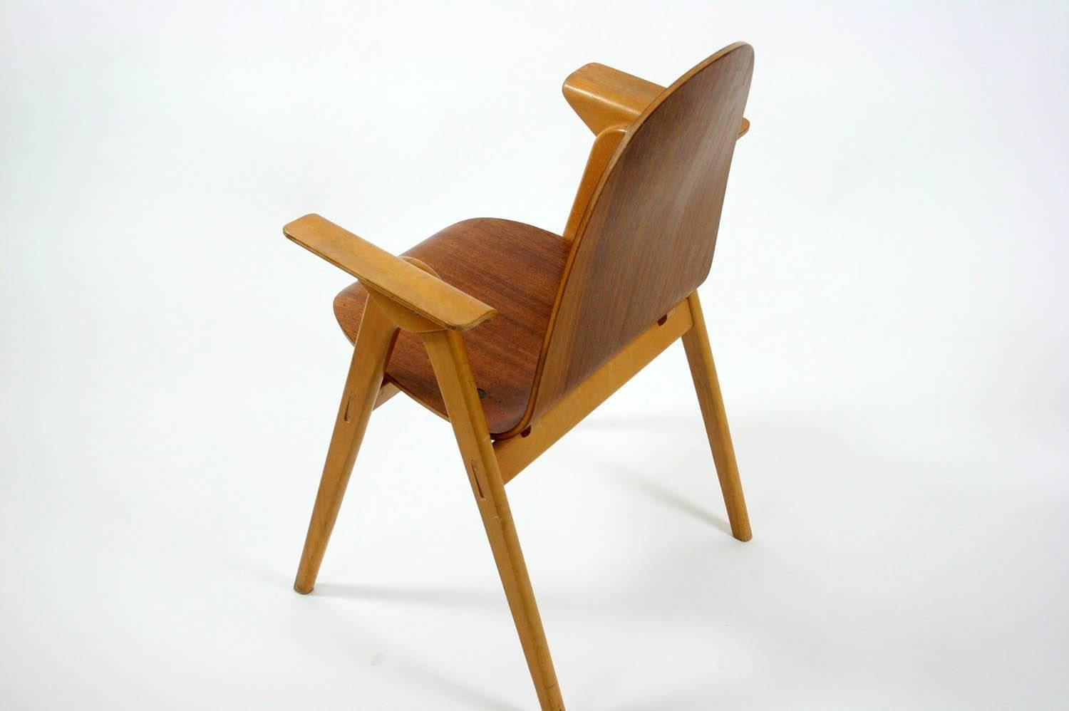 20th Century 1953 Molded Plywood Armchair by Yngve Ekstrom