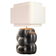 Nebula Lamp - reactive grey - Scuptural handcrafted ceramic lamp