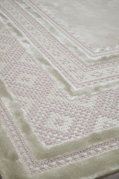 Handcrafted Chinese Carpet by FULI, 10x8ft, Modern Desig，NZ Wool、Tencel