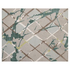 Handcrafted Chinese Carpet by FULI, 10x13ft, Modern Desig，NZ Wool