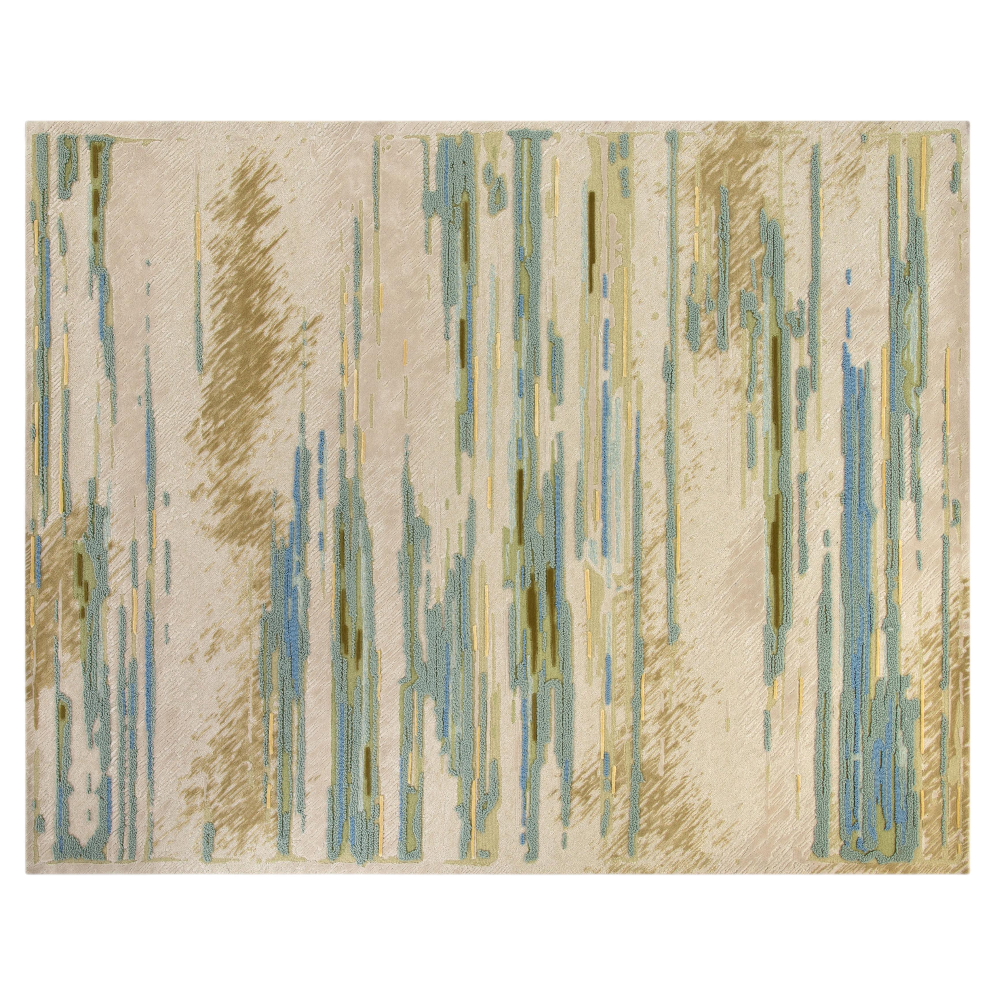 Handcrafted Chinese Carpet by FULI, 10x13ft, Modern Desig，NZ Wool