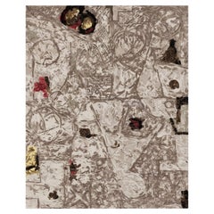 Handcrafted Chinese Carpet by FULI, 10x13ft, Modern Desig，NZ Wool