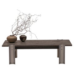 Brutalist Coffee Table with Fossil Stone Top, 1970s