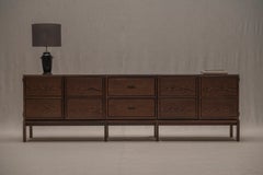Buffet de style brutaliste en bois de wengé, Belgique, années 1970