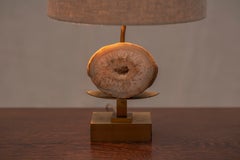 Hollywood Regency Table Lamp with Geode, Willy Daro 1970s