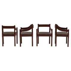 Set of Four Carimate Armchairs by Vico Magistretti, Italy, 1960s