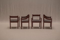 Set of Four Carimate Armchairs by Vico Magistretti, Italy, 1960s