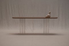 Space Age Console Table in Lacquered & Plexiglass, 1970s