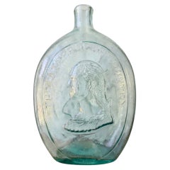 Patriotic Dyottville Glass Flask with George Washington and Ben. Taylor