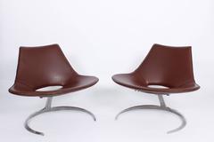 Pair of Scimitar Lounge Chairs by Jorgen Kastholm & Preben Fabricius, 1962
