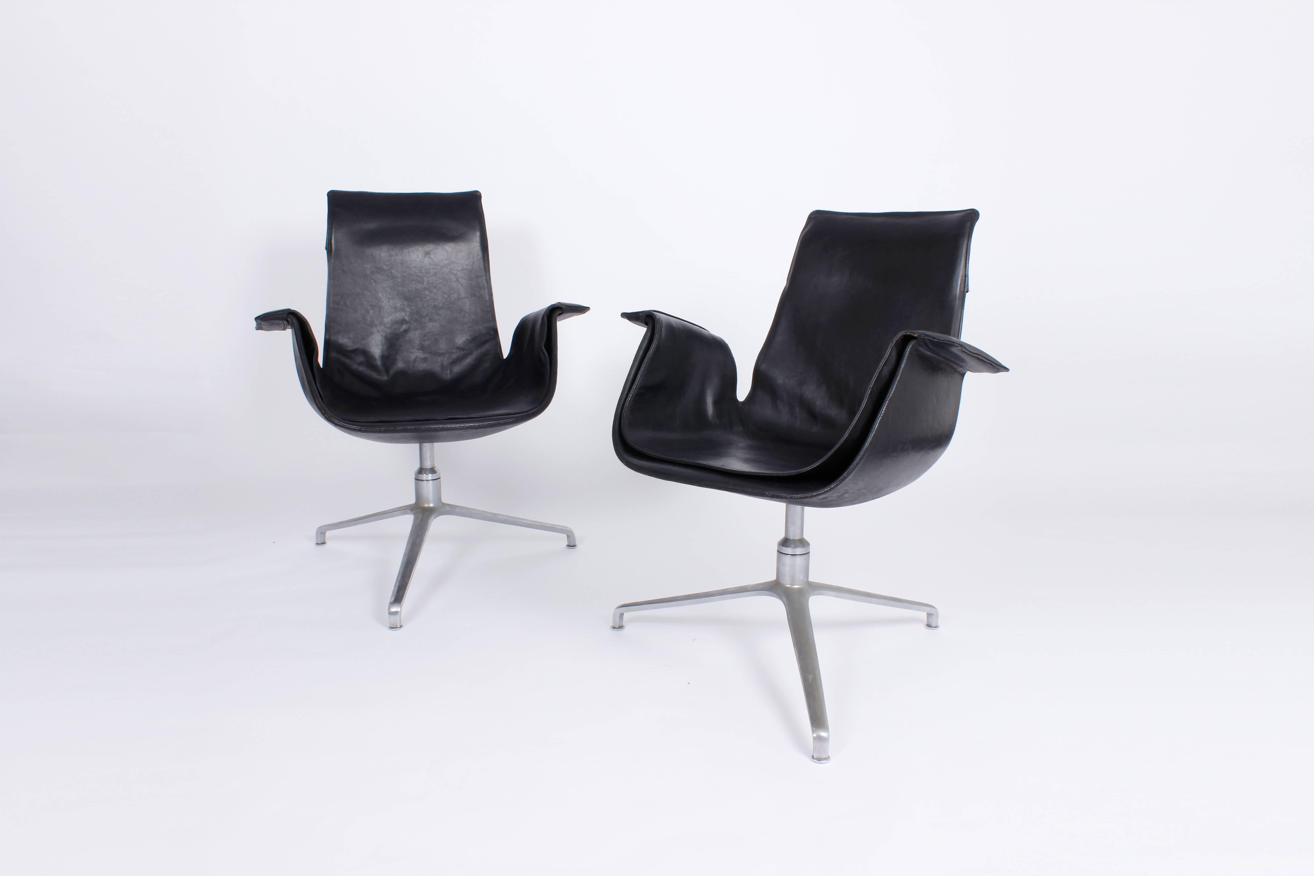 Aluminum Pair of Bird Chairs, by Preben Fabricius & Jørgen Kastholm, Germany 1960