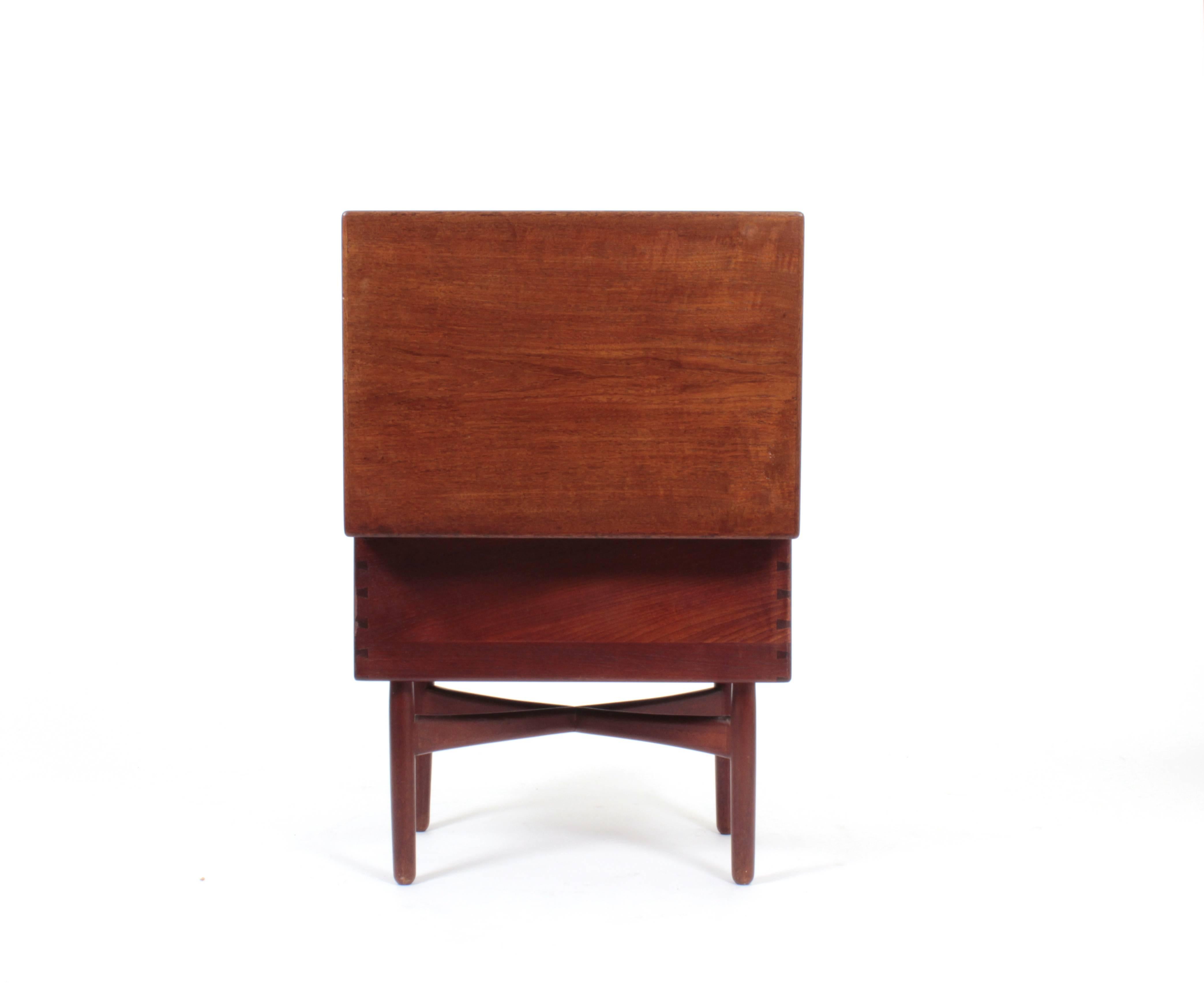Mid-20th Century Danish Teak Sewing Table in the Style of Ludvig Pontoppidan, circa 1940 For Sale