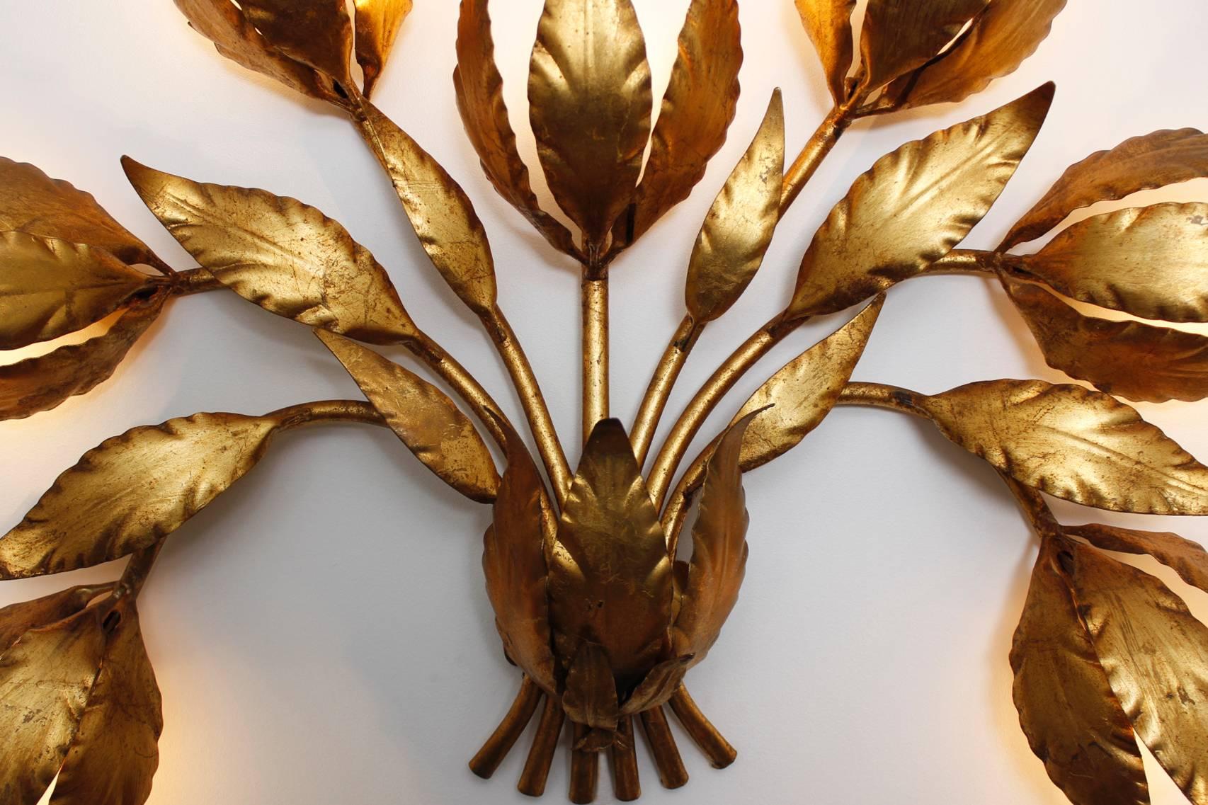 Imposing Gilded Wall Lamp 