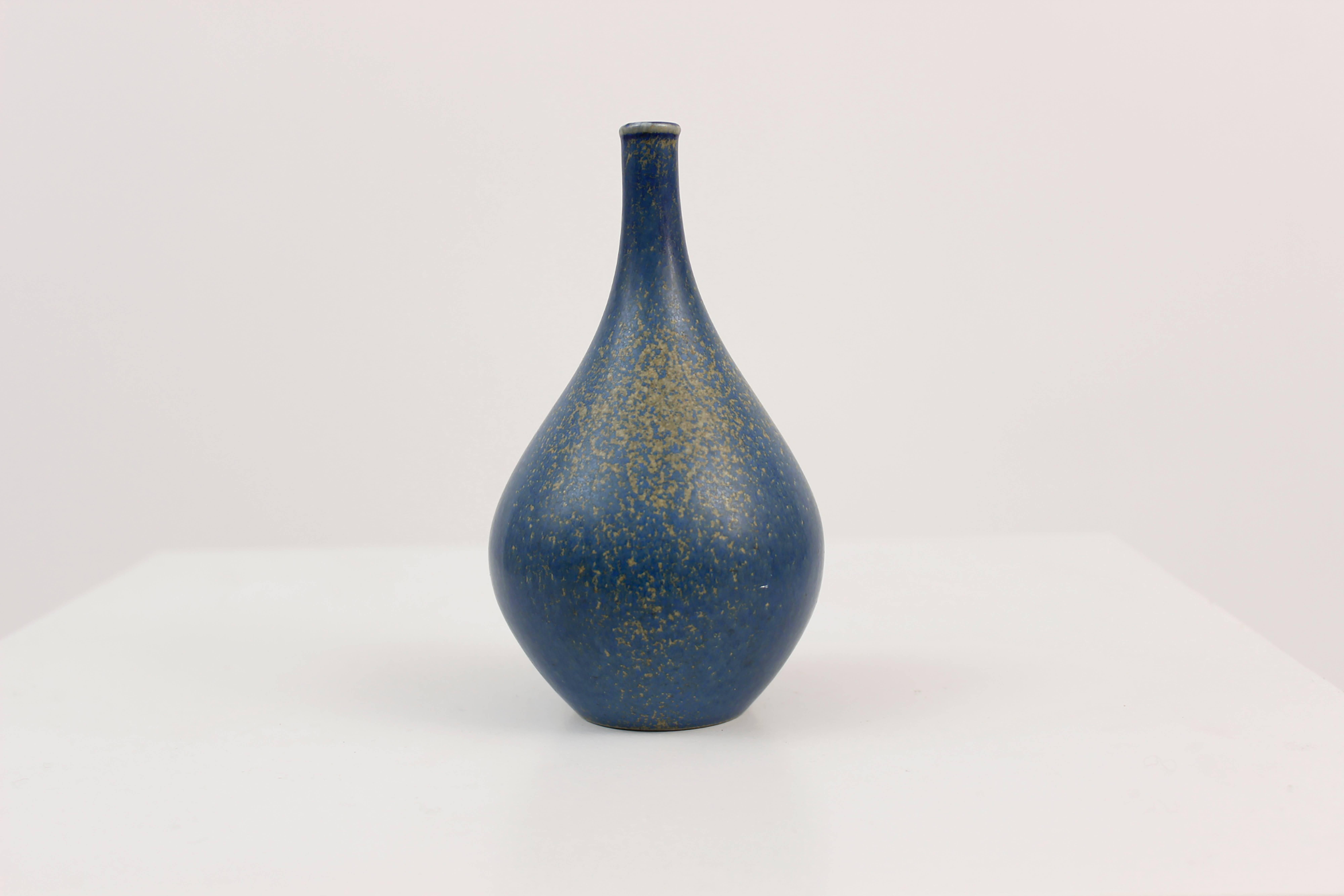Unique blue glazed stoneware vase, in perfect condition. 