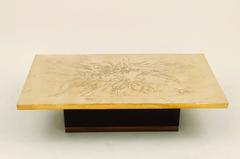 Etched Brass Coffee Table by Albert Verneuil