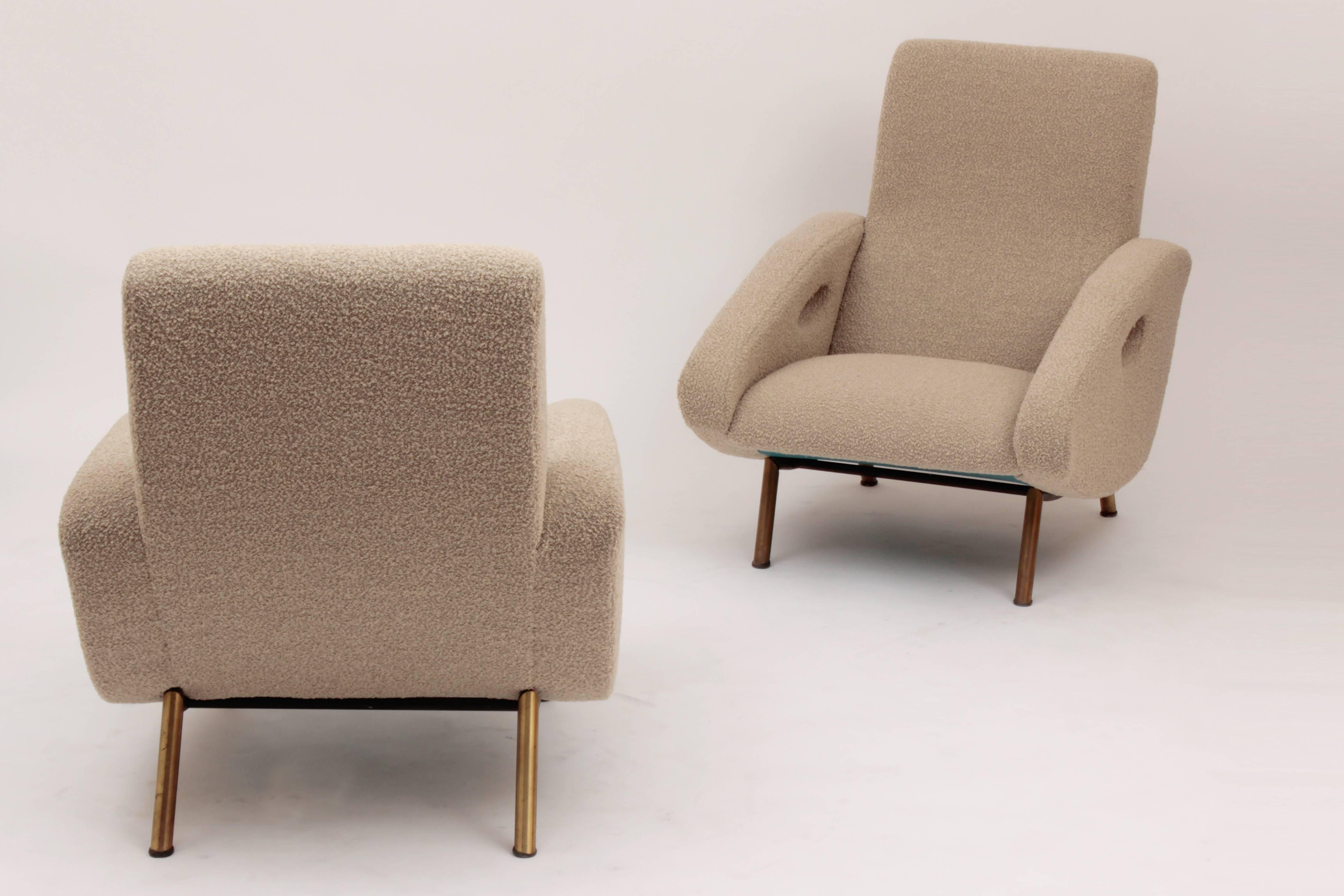 Mid-Century Modern Pair of Armchairs by François Letourneur for Maurice Mourra, France, circa 1955