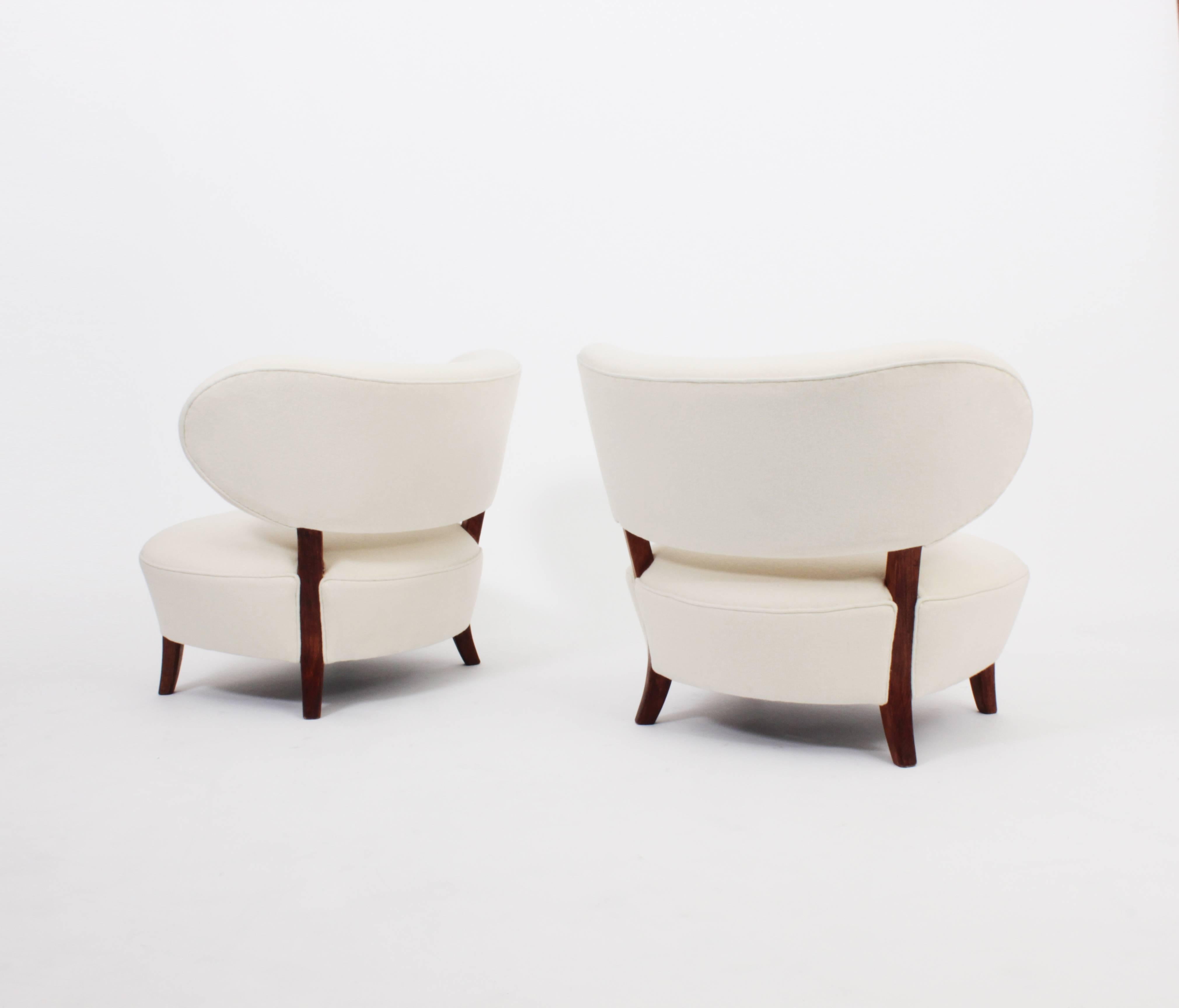 Upholstery Pair of Otto Schulz Easy Chairs for Boet, Sweden, circa 1940