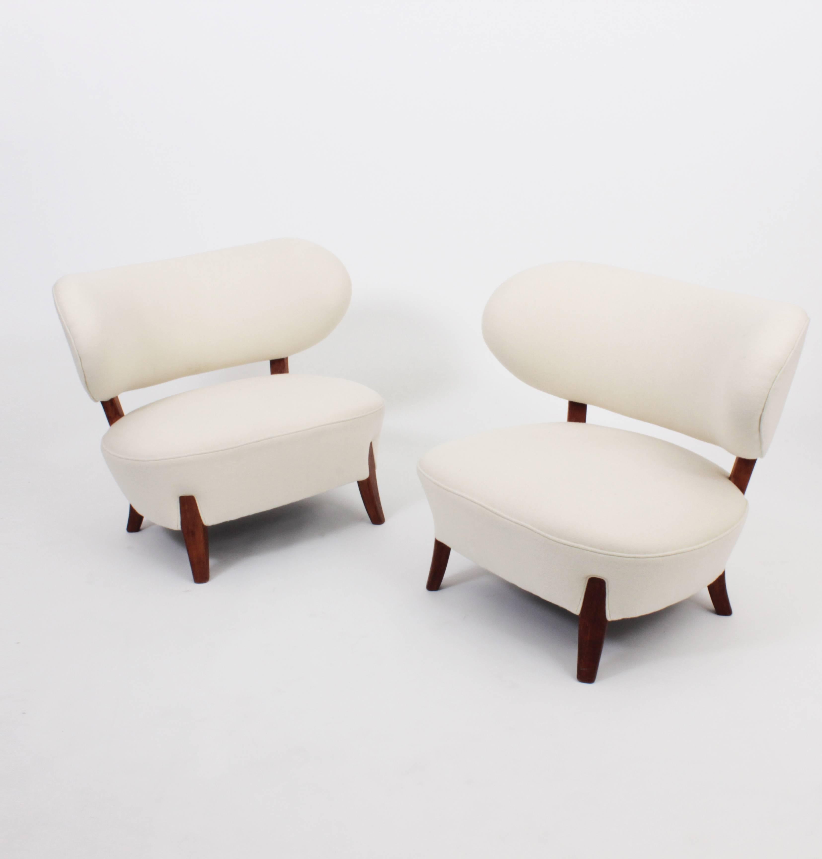 Swedish Pair of Otto Schulz Easy Chairs for Boet, Sweden, circa 1940