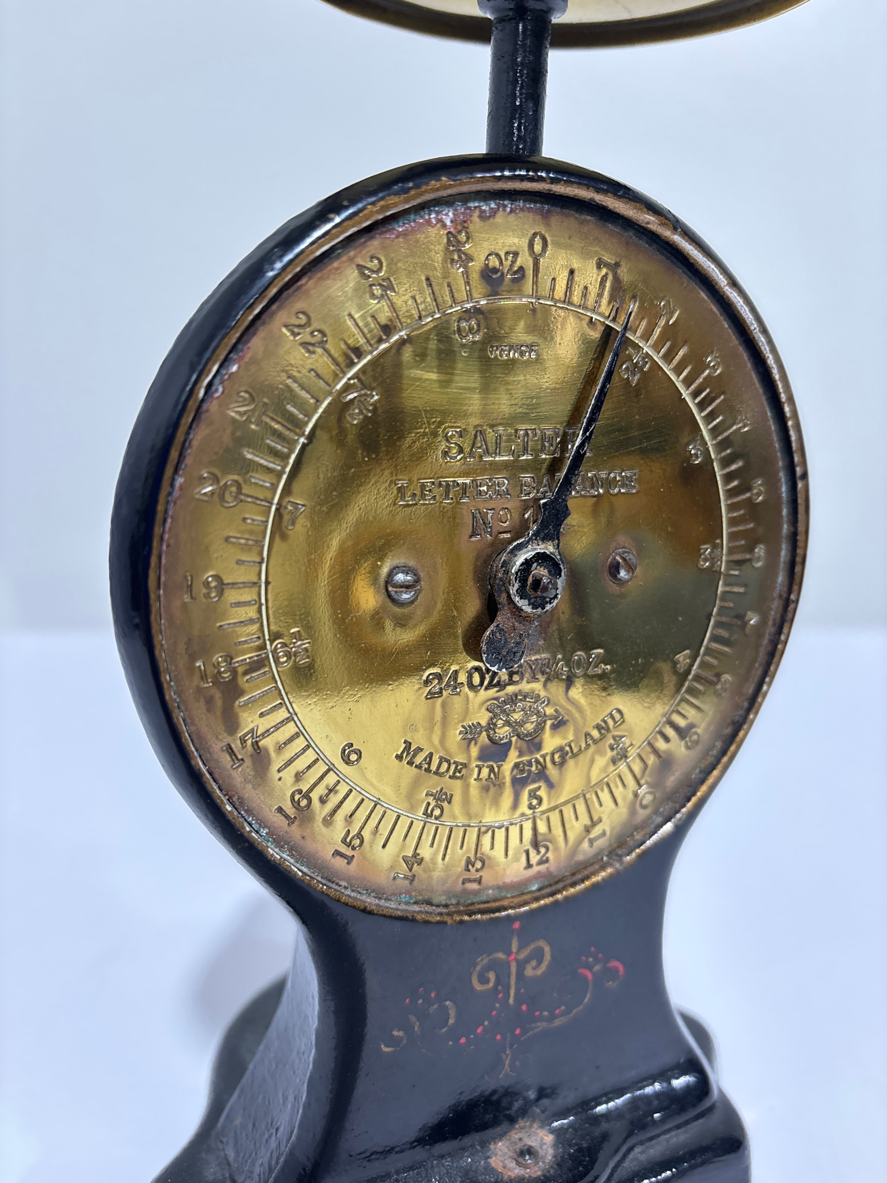 Antique English Salter No. 11 Cast Iron Letter Scale with Brass