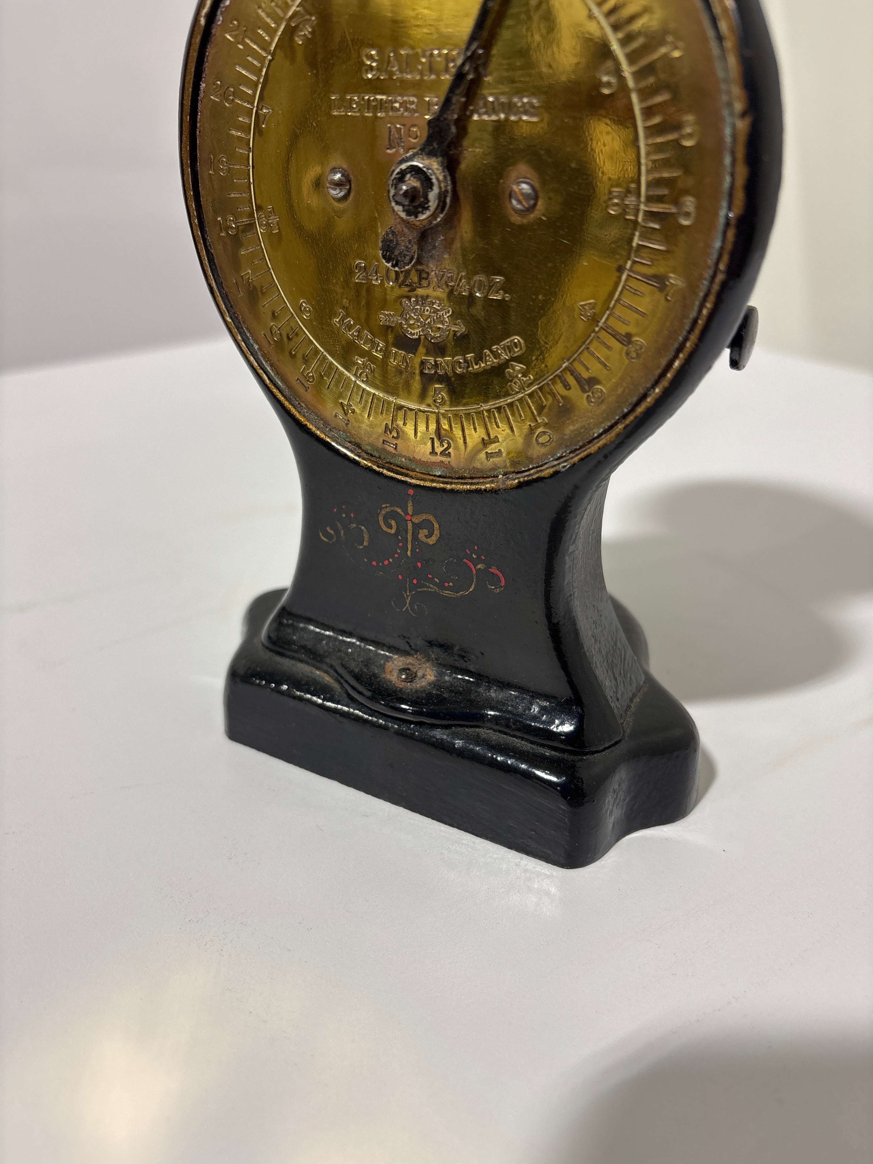 Antique English Salter No. 11 Cast Iron Letter Scale with Brass
