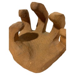 French Sculptural Hand-Built Terracotta Vessel, Organic Modern, 1960s