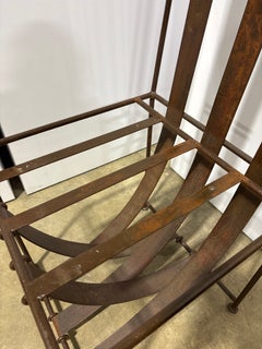 Sculptural Mexican Steel Chair with Continuous Strap Seat and Back