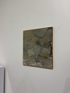 Textural Abstract Acrylic on Canvas in Natural Pine Frame