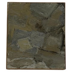 Textural Abstract Acrylic on Canvas in Natural Pine Frame