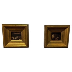 Pair of Miniature Still Life Paintings in Giltwood Frames