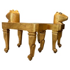 Carved Gilt & WoodJaguar Side Table By Diseños Caaesa
